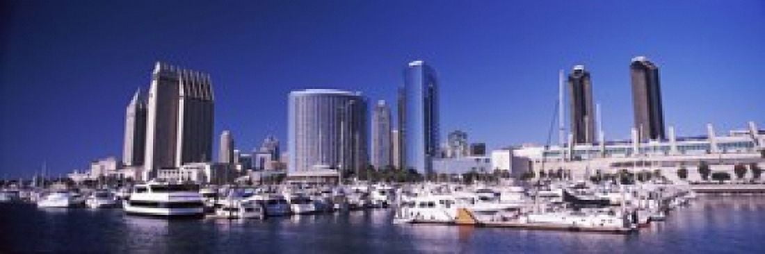 Boats at a harbor San Diego California USA 2010 Canvas Art - Panoramic Images (18 x 6)