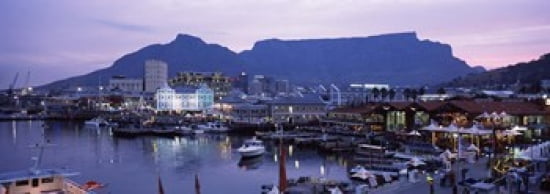 Boats at a harbor Victoria And Alfred Waterfront Table Mountain Cape Town Western Cape Province South Africa Canvas Art - Panoramic Images (36 x 13)