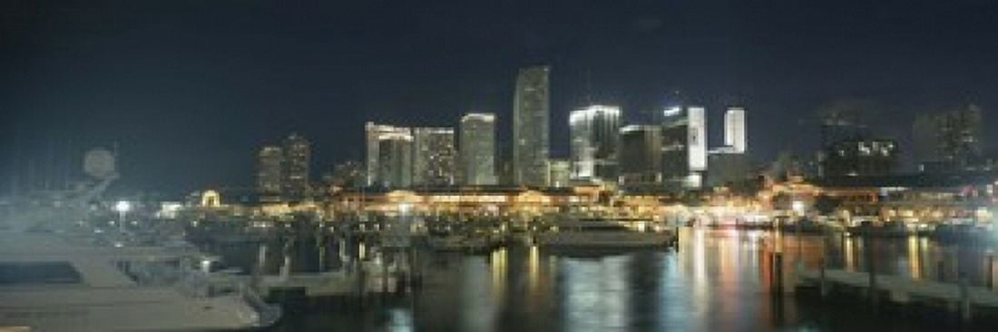 Boats at a harbor with buildings in the background Miami Yacht Basin Miami Florida USA Canvas Art - Panoramic Images (18 x 6)
