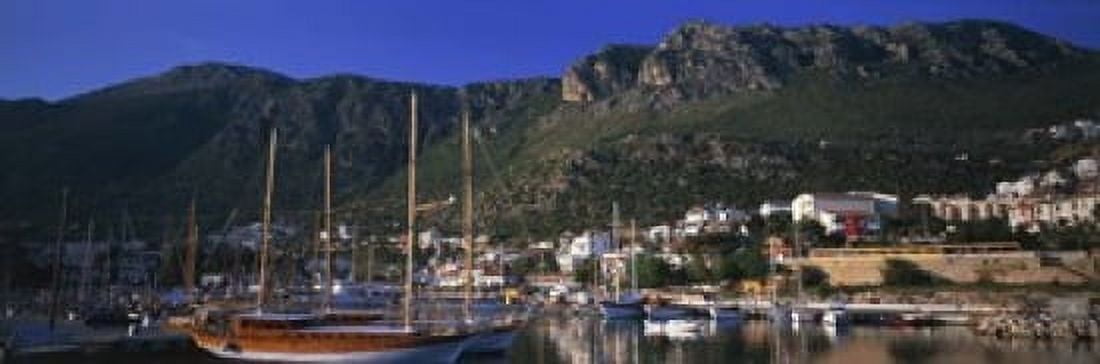 Boats at a marina Kas Antalya Province Turkey Canvas Art - Panoramic Images (18 x 6)