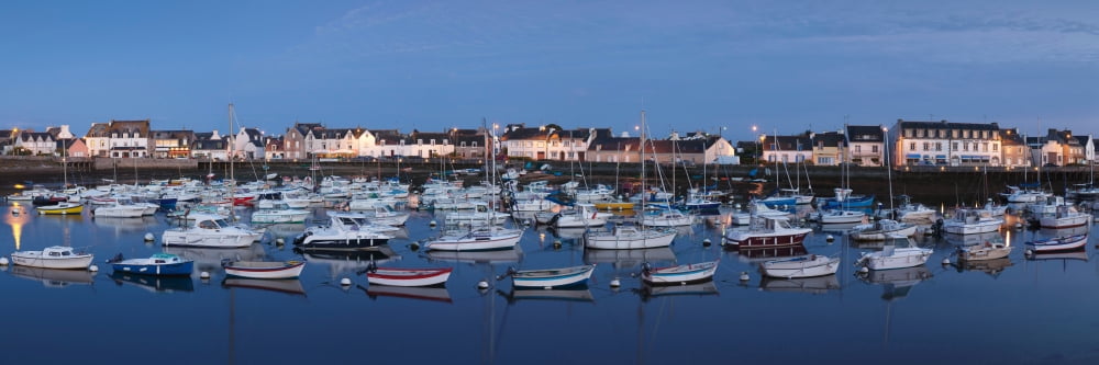 Boats at dock Le Guilvinec Finistere Brittany France Canvas Art - Panoramic Images (27 x 9)