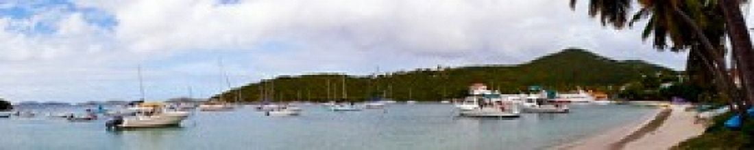 Boats at harbor Cruz Bay St John US Virgin Islands Canvas Art - Panoramic Images (38 x 8)