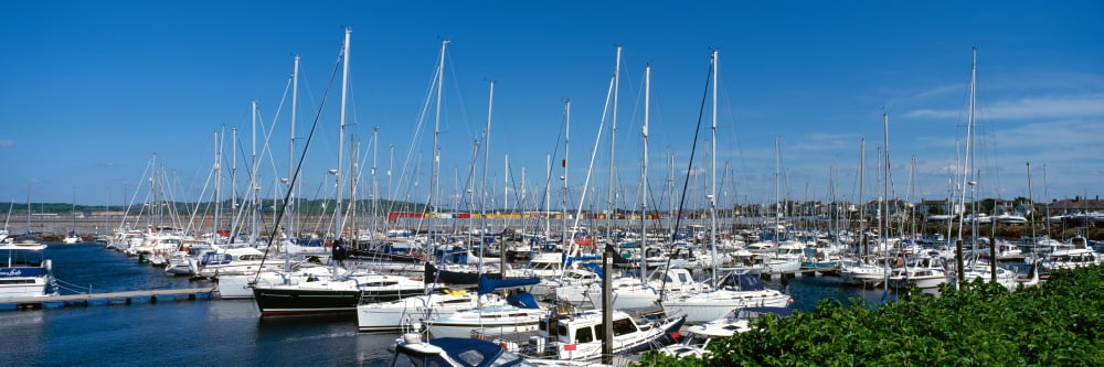 Boats at marina Troon South Ayrshire Scotland Canvas Art - Panoramic Images (27 x 9)