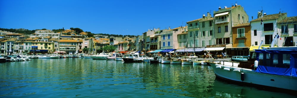 Boats docked at a harbor Cassis Provence-Alpes-Cote dAzur France Canvas Art - Panoramic Images (36 x 12)