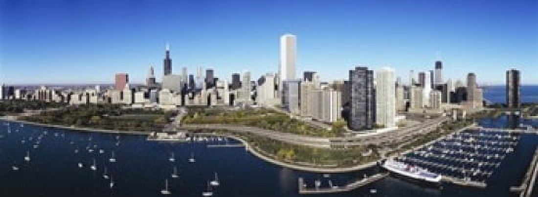 Boats docked at a harbor Chicago Illinois USA Canvas Art - Panoramic Images (18 x 7)