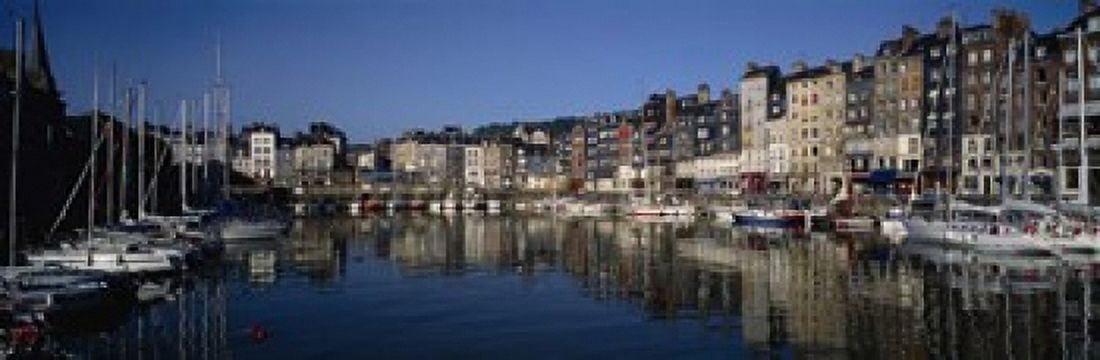 Boats docked at a harbor Honfleur Normandy France Canvas Art - Panoramic Images (18 x 6)