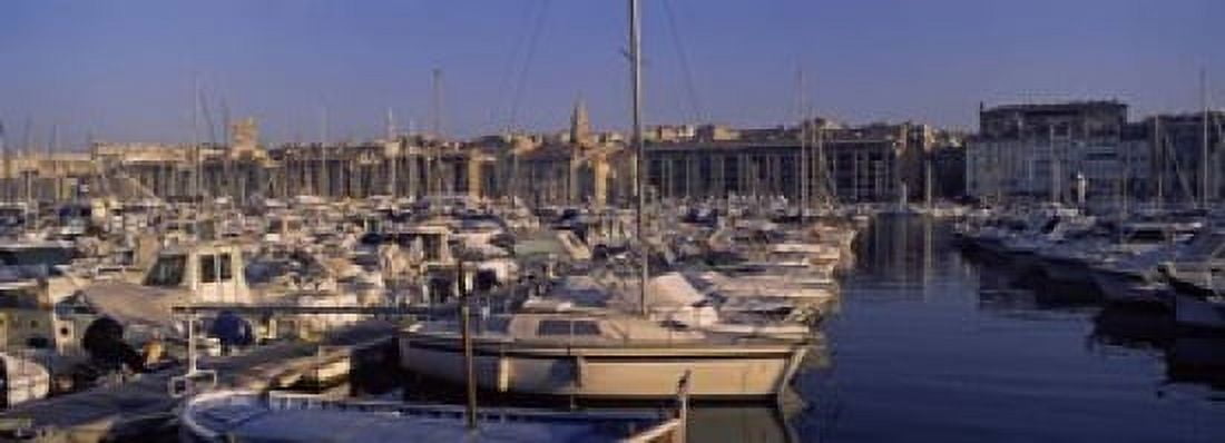 Boats docked at a harbor Marseille Bouches-Du-Rhone Provence-Alpes-Cote dAzur France Canvas Art - Panoramic Images (18 x 7)