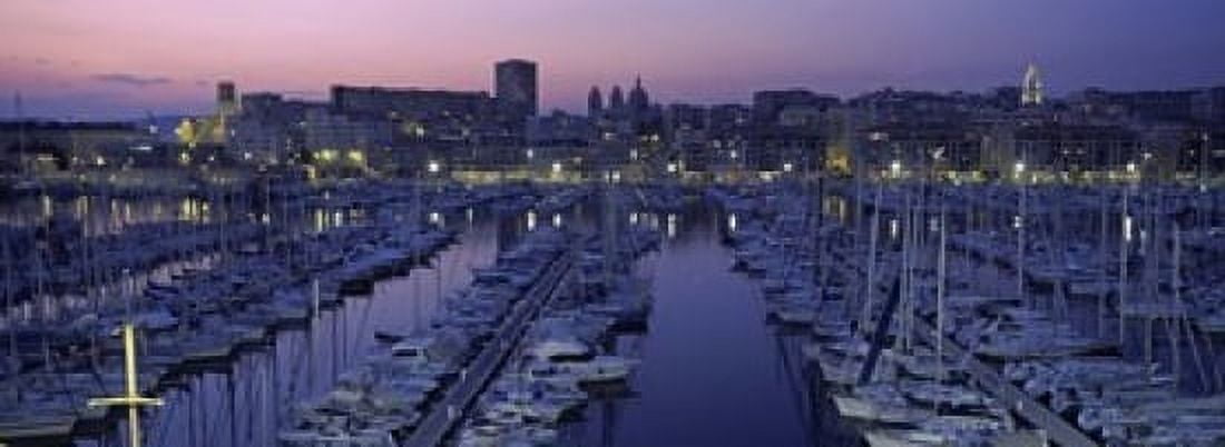Boats docked at a harbor Marseille Bouches-Du-Rhone Provence-Alpes-Cote dAzur France Canvas Art - Panoramic Images (18 x 7)