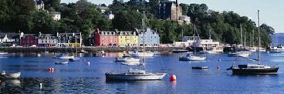Boats docked at a harbor Tobermory Isle of Mull Scotland Canvas Art - Panoramic Images (18 x 6)