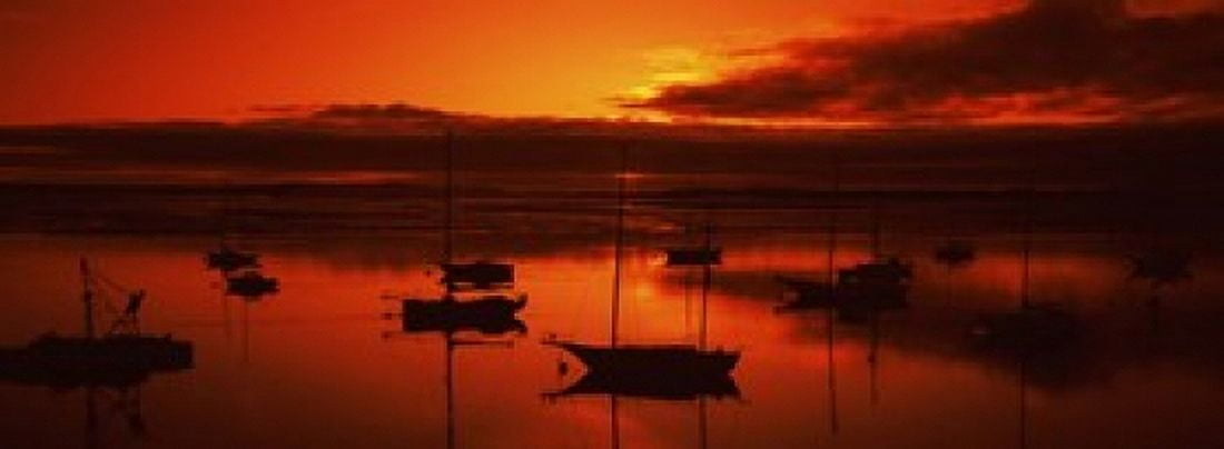 Boats in a bay Morro Bay San Luis Obispo County California USA Canvas Art - Panoramic Images (18 x 7)
