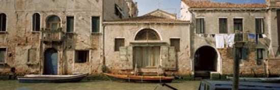 Boats in a canal Grand Canal Rio Della Pieta Venice Italy Canvas Art - Panoramic Images (36 x 12)