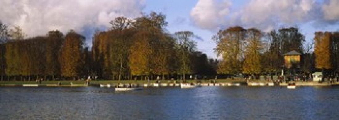 Boats in a lake Chateau de Versailles Versailles Yvelines France Canvas Art - Panoramic Images (18 x 7)