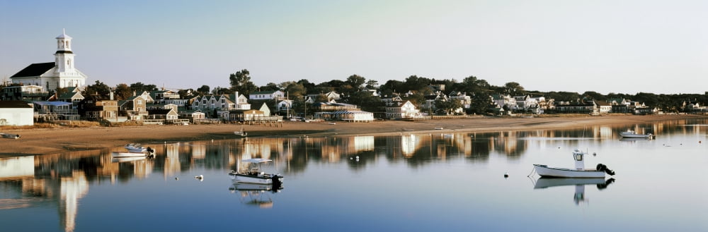 Boats in an ocean Cape Cod Barnstable County Massachusetts USA Canvas Art - Panoramic Images (12 x 36)