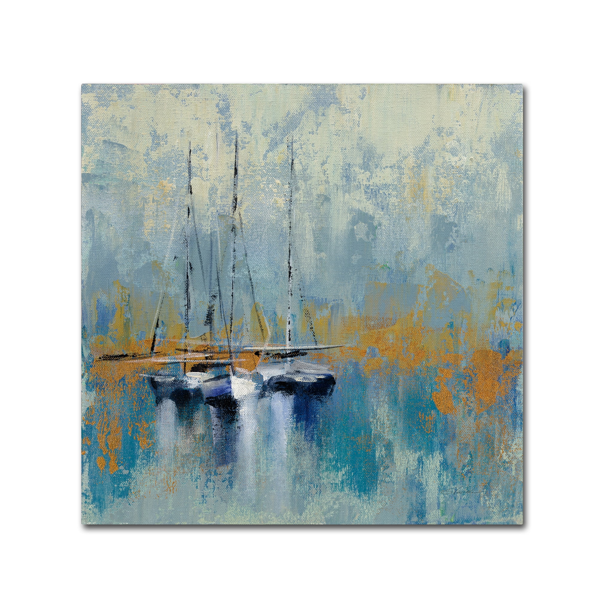 Boats in the Harbor III' Canvas Art by Silvia Vassileva