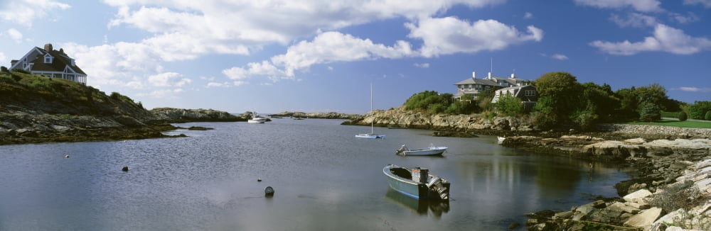 Boats in the ocean Ocean Drive Newport Rhode Island USA Canvas Art - Panoramic Images (27 x 9)