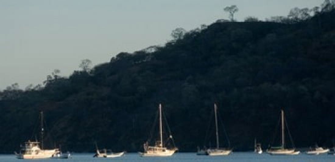 Boats in the sea Hermosa Beach Costa Rica Canvas Art - Panoramic Images (24 x 12)