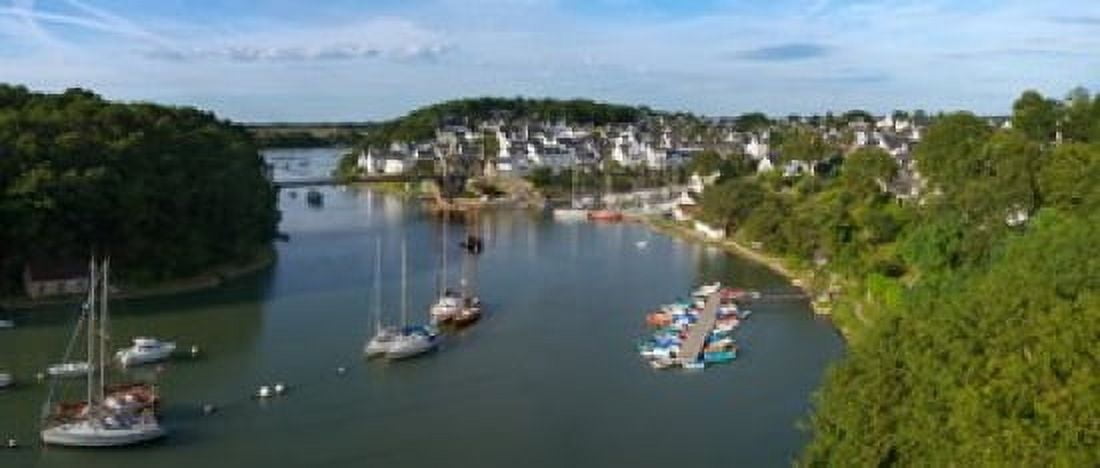 Boats in the sea Le Bono Gulf Of Morbihan Morbihan Brittany France Canvas Art - Panoramic Images (30 x 13)