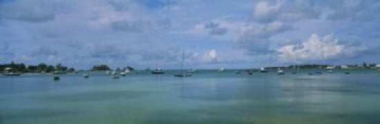 Boats in the sea Mangrove Bay Sandys Parish West End Bermuda Canvas Art - Panoramic Images (36 x 12)