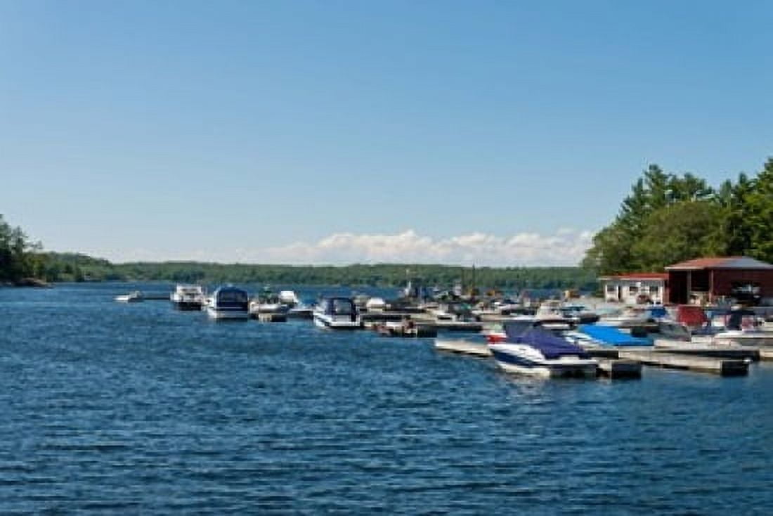 Boats in the sea Rose Point Marina Parry Sound Ontario Canada Canvas Art - Panoramic Images (36 x 24)