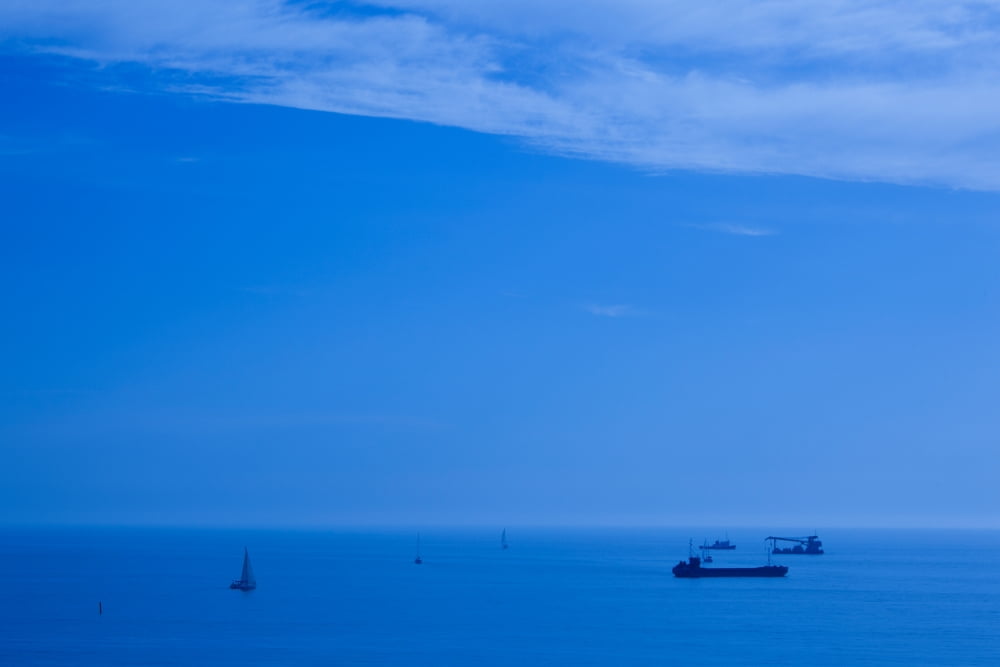 Boats in the sea Sochi Black Sea Coast Krasnodar Krai Russia Canvas Art - Panoramic Images (36 x 12)