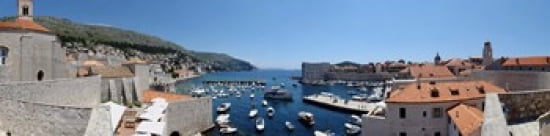 Boats in the sea UI Sv Dominika Dubrovnik Croatia Canvas Art - Panoramic Images (40 x 10)