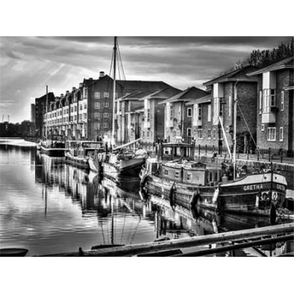 Assaf Frank Photography PDXAF20140420005XC02LARGE Boats Moored At Greenland Dock Surrey Quays Poster Print by Assaf Frank, 18 x 24 - Large