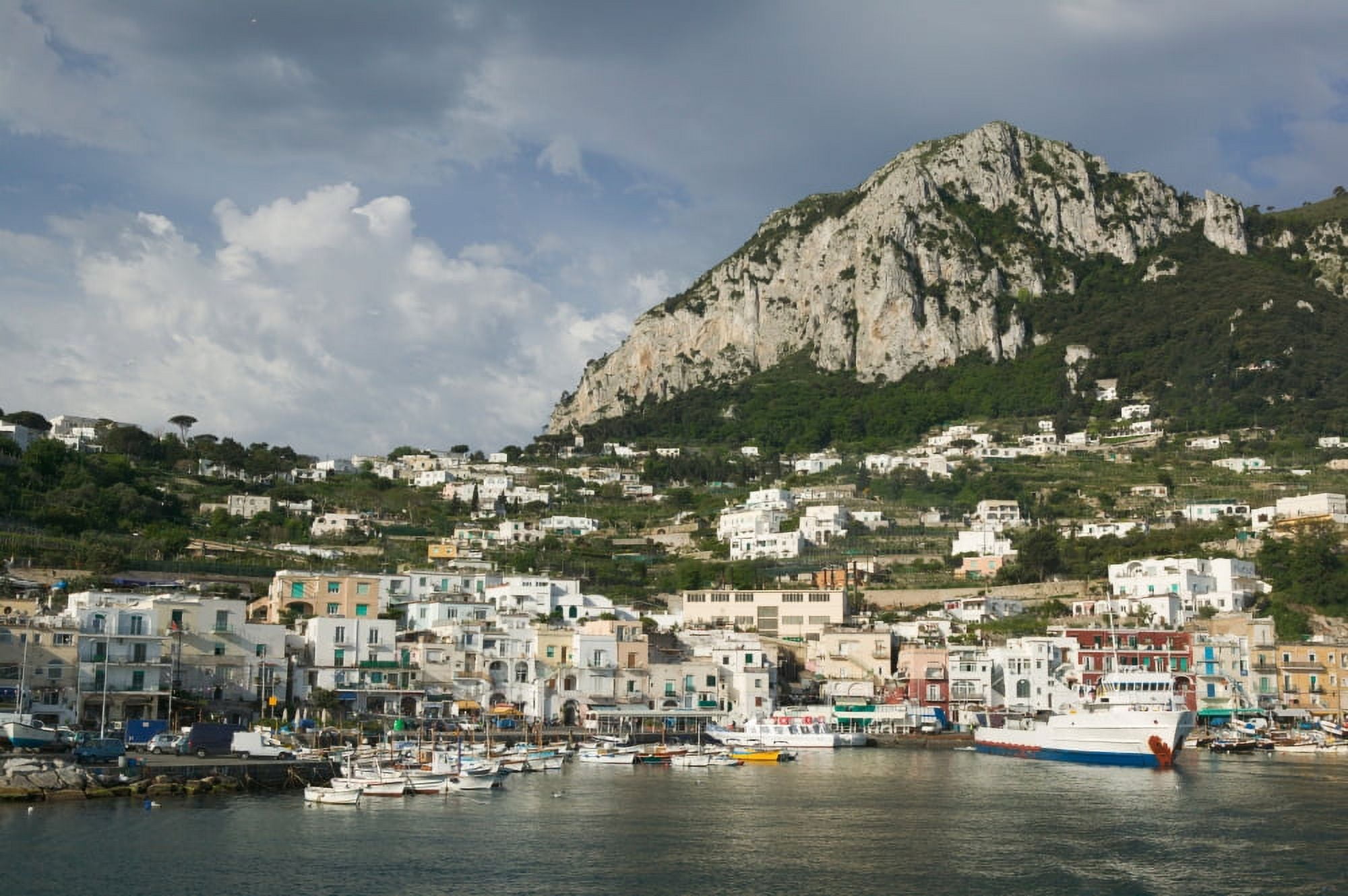 Boats moored at a port Capri Naples Campania Italy Canvas Art - Panoramic Images (27 x 9)