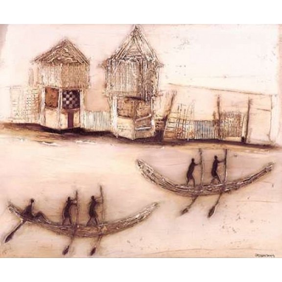 Boats on river I Canvas Art - Eelse Noordhuis Jan (20 x 24)