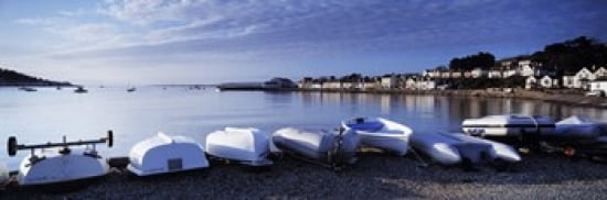 Boats on the beach Instow North Devon Devon England Canvas Art - Panoramic Images (36 x 12)