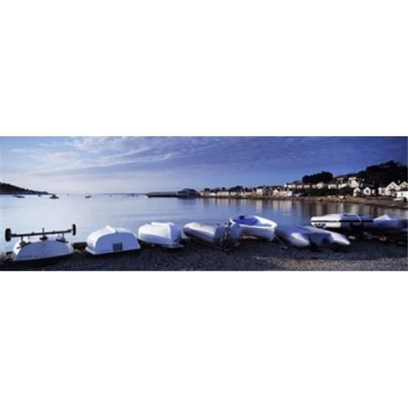 Boats on the beach Instow North Devon Devon England Poster Print by - 36 x 12