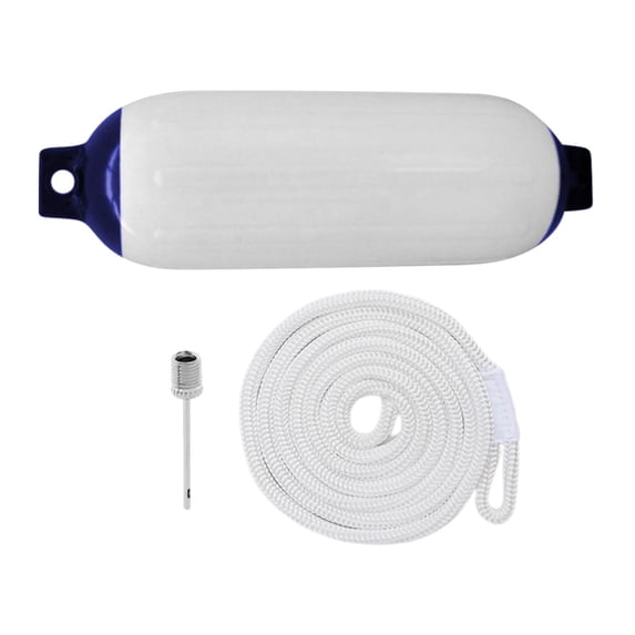 Boats s, Inflatable Boat Marine Sun Protection Water Resistant 6"x20" Mooring Buoy Marine Docking for Pontoon Boat, Sailboats, Row Boats White Rope Multi