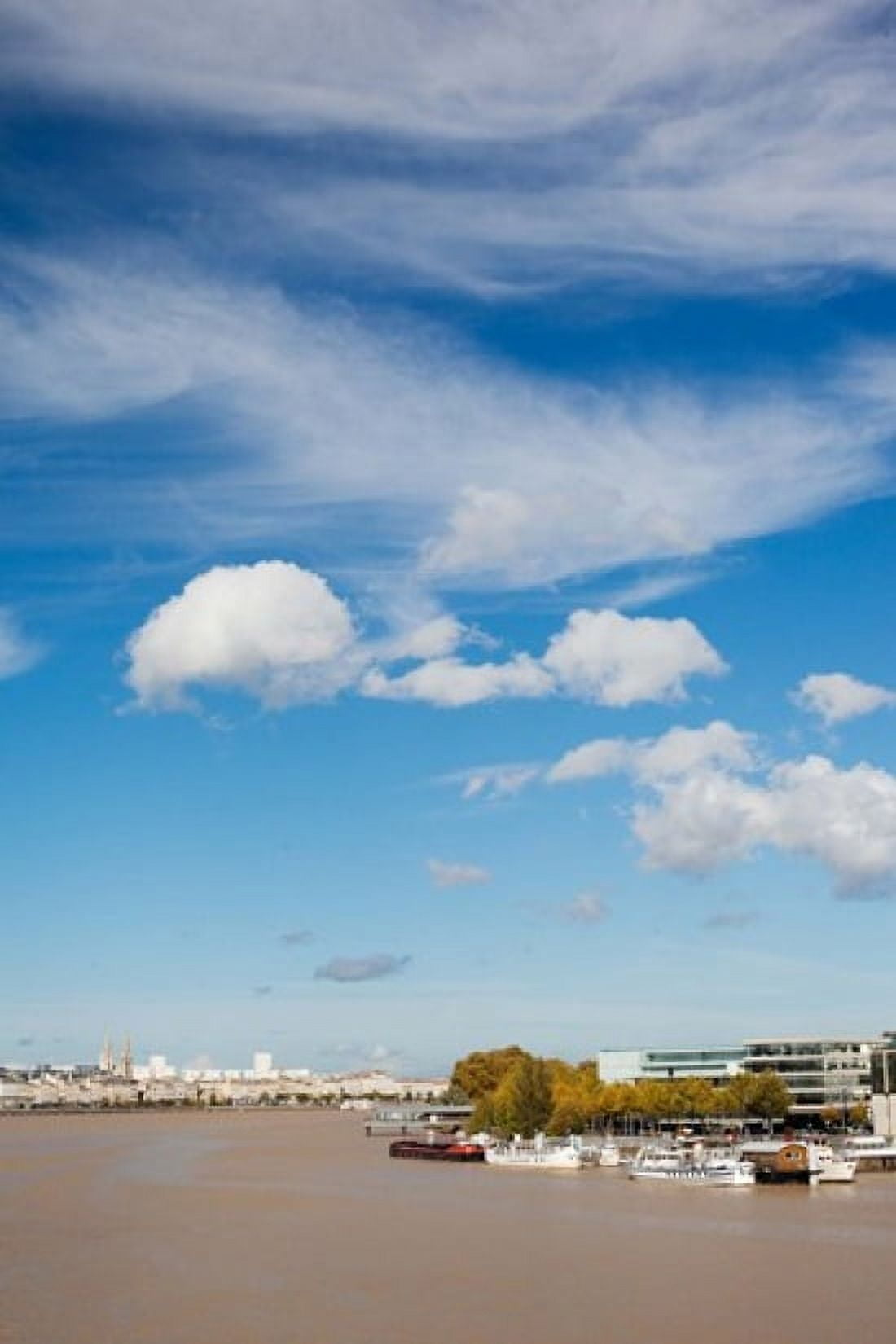 Boats with a city at the waterfront Garonne River Bordeaux Gironde Aquitaine France Canvas Art - Panoramic Images (24 x 36)