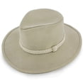 thumbnail image 1 of Walrus Boatsman Charter Tan Outback Hat – Wide Brim Canvas Safari Hat for Men – Sun Protection Hat with Braided Band – UV Shield Outdoor Adventure Hat H7012, 1 of 6