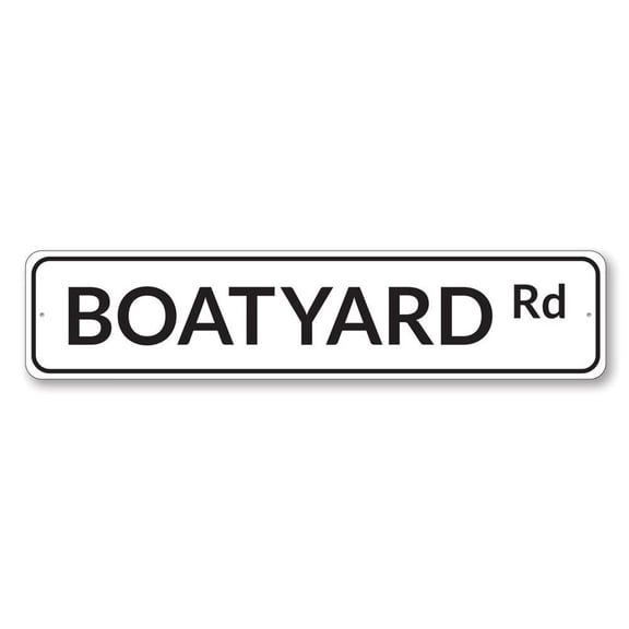 Boatyard Rd Sign, Custom Beach Street Sign, Ocean Lover Sign, Beach House Decor, Sea Home Decoration Aluminum Sign - 4x18 inches
