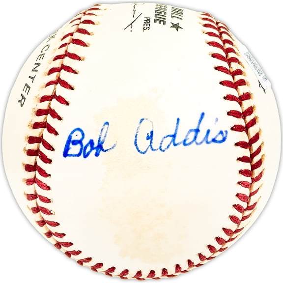 Bob Addis Autographed Official NL Baseball Chicago Cubs Beckett BAS QR #BM25549