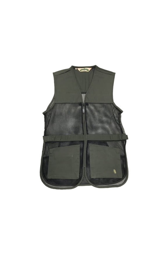 Bob Allen Men's 245M Mesh Back Shooting Vest Ambidextrous Cotton Sage Large