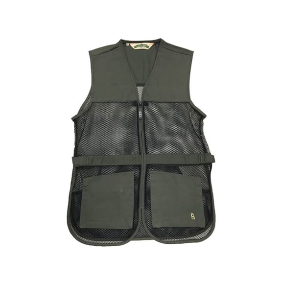 Bob Allen Men's 245M Mesh Back Shooting Vest Ambidextrous Cotton Sage Large