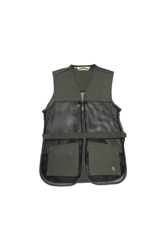 Bob Allen Men's 245M Mesh Back Shooting Vest Ambidextrous Cotton Sage XL