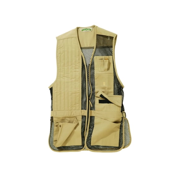 Bob Allen Mesh Shooting Vest, Khaki, Left Hand, Extra Large,