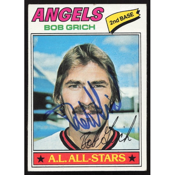 Bob Bobby Grich Autographed 1977 Topps Card #521 California Angels SKU #258626