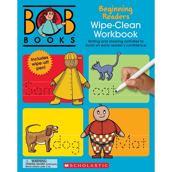 Pre-Owned Bob Books - Wipe-Clean Workbook: Beginning Readers Phonics, Ages 4 and Up, Kindergarten (Stage 1: Starting to Read) (Paperback) 1338800019 9781338800012