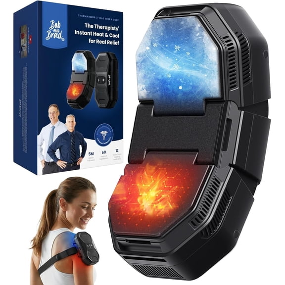Bob and Brad Cordless Heat & Cold 3-in-1 Electric Ice Pack, Heat, Cold & Contrast | 45 Hinged Plates for Knee, Shoulder and Elbow Contrast Modes, Reusable