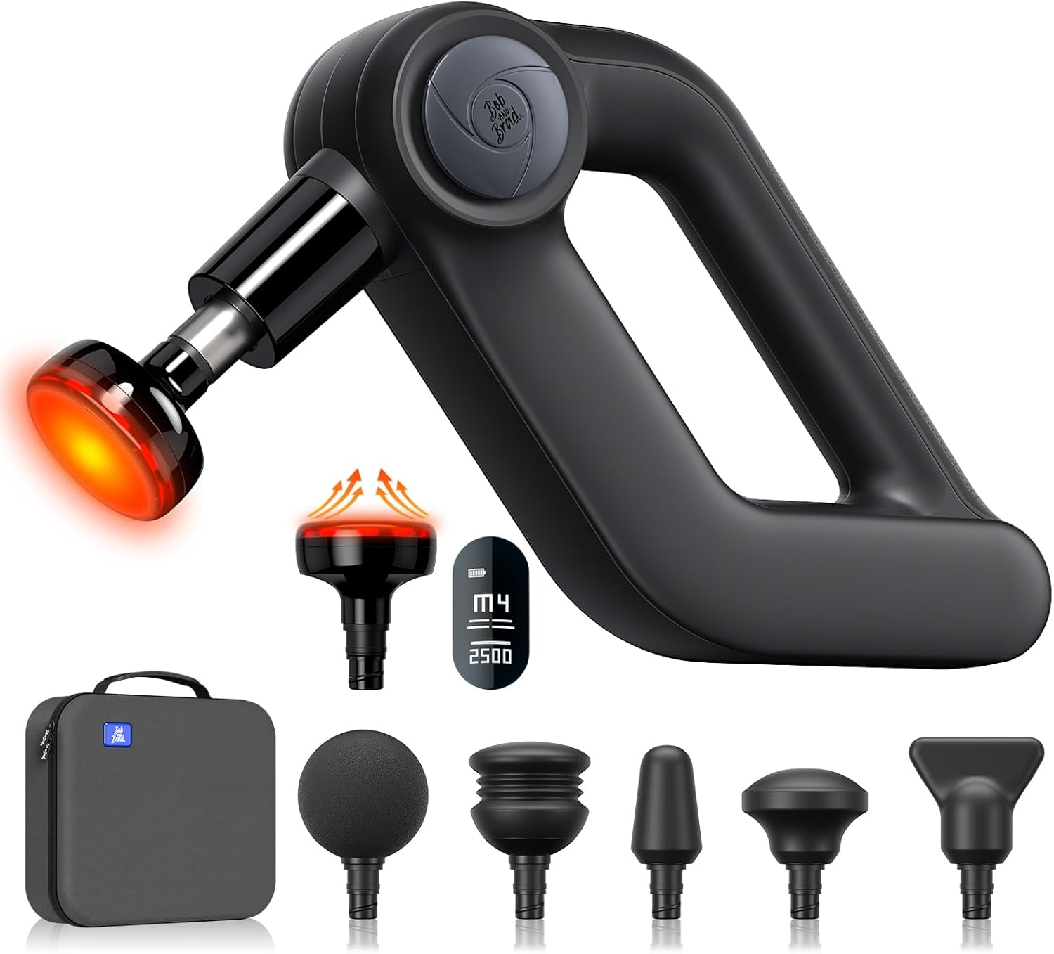 Bob and Brad D5 Pro Plus Massage Gun with Heat Therapy, Deep Tissue Pain Relief, Professional 13mm Amplitude Percussion Muscle Massager, Idea Gift