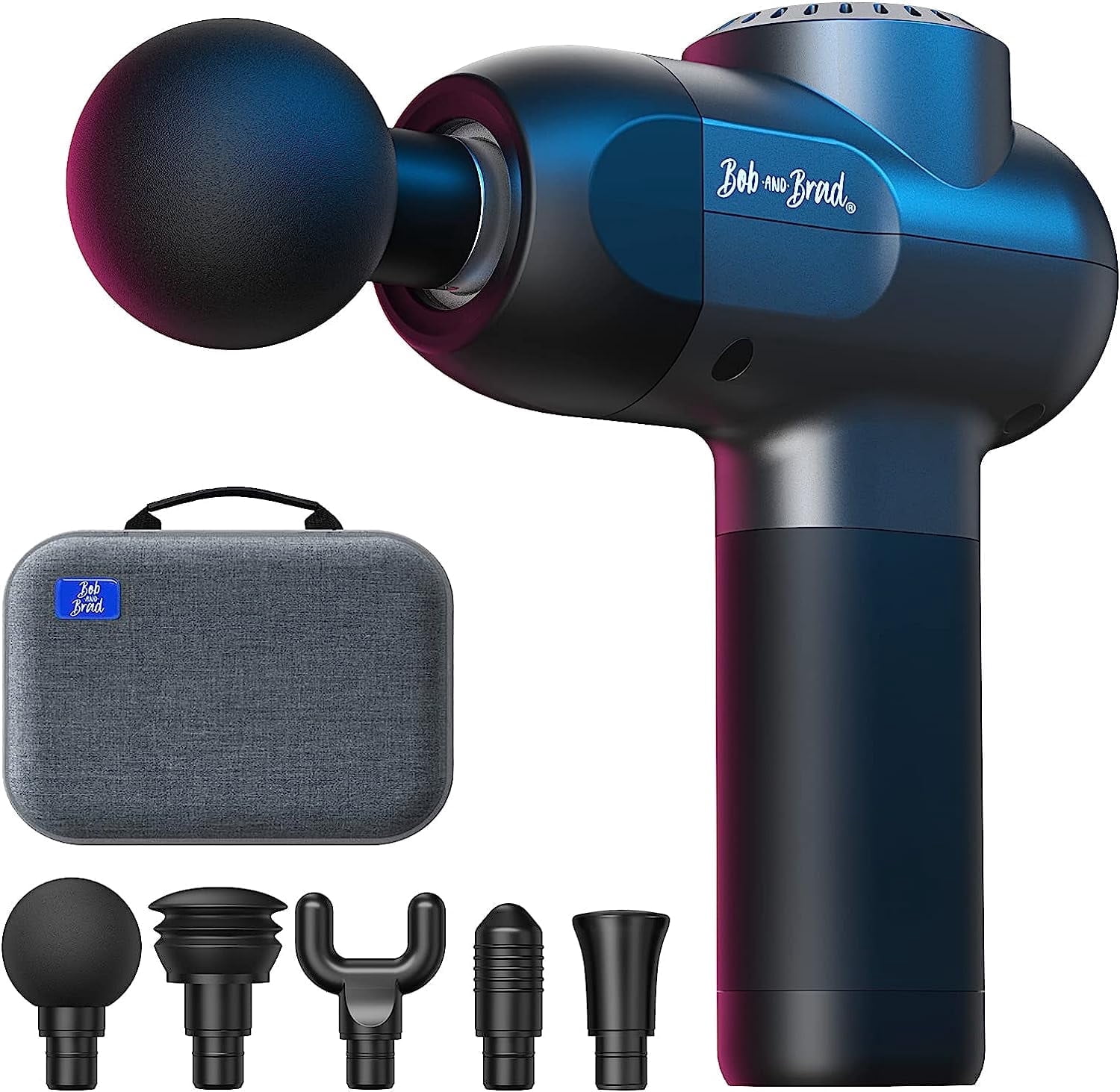 Bob and Brad Deep Tissue C2 Massage Gun with 5 Speeds and 5 Heads, Percussive Electric Back Massagers for Professional Athletes Home Gym Workout Recovery Pain Relief