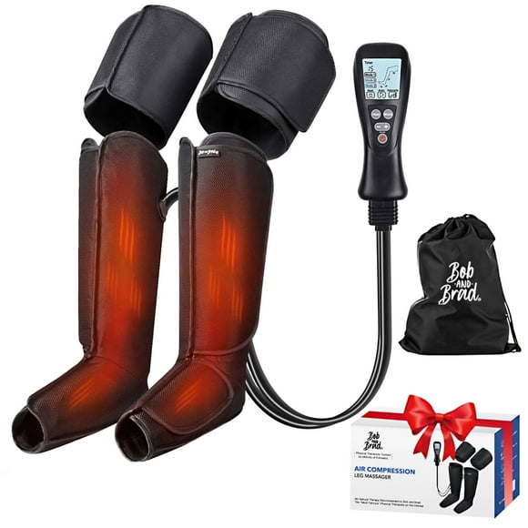 Bob and Brad® Leg Massager with Heat and Compression, 4 Modes 4 Intensities for for Leg Foot, Calf, Thigh Massage Reduces Swelling, Sore Muscles, Pain Relief, Gift for Dad Mom Him Her