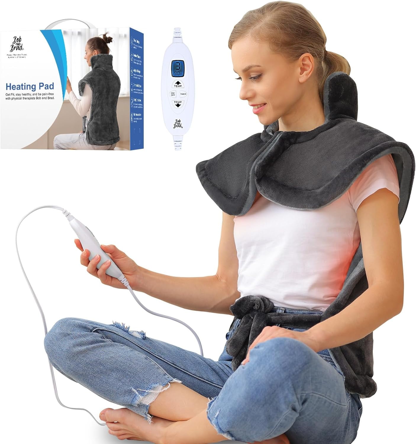Bob and Brad Weighted Heating Pad for Back Pain Relief, 24"x34