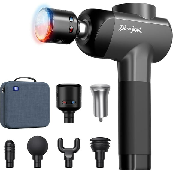 Bob and Brad X6 Pro Max Massage Gun with Heat-Cold and Metal Head Therapy,Percussion Deep Tissue Massager Gun,Electric Muscle Massage Gun with 6 Replacements, FSA/HSA Eligible