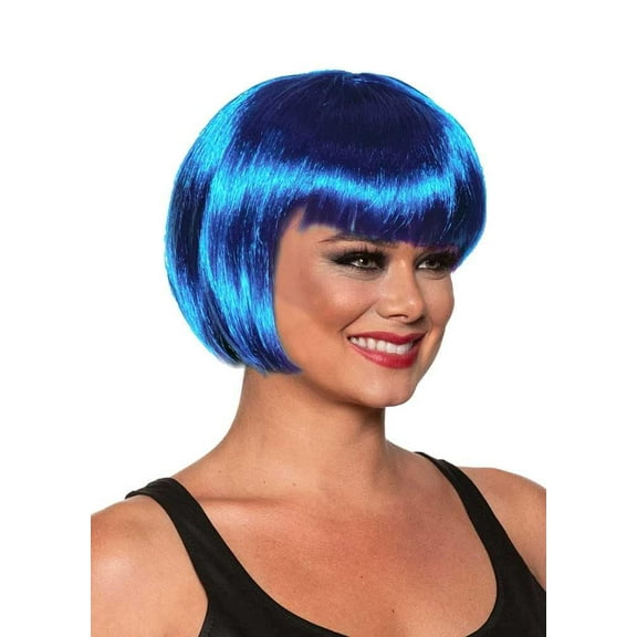 Bob Cut One Size Adult Costume Wig | Blue