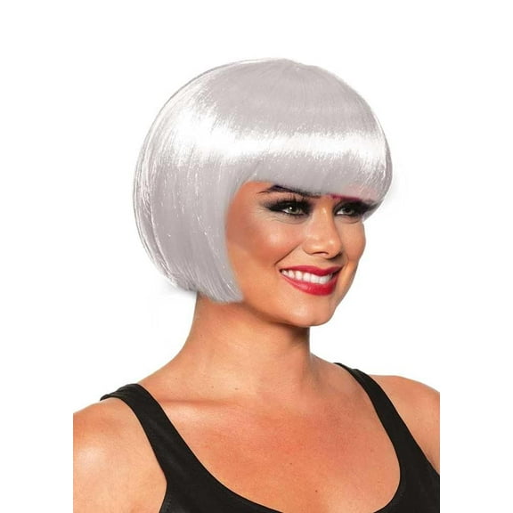 Bob Cut One Size Adult Costume Wig | White