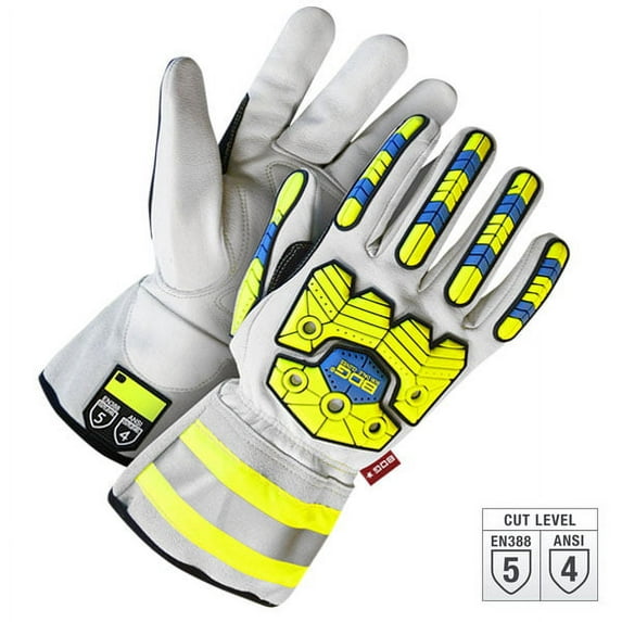 Bob Dale 20-1-10698-M Grain Goatskin Gauntlet Back Hand Protection Lined Kevlar, Size M